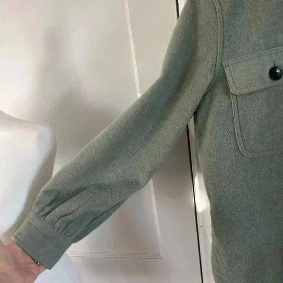 FREE ASSEMBLY pistachio green shacket chore barn jacket button closure S cozy - Picture 8 of 11